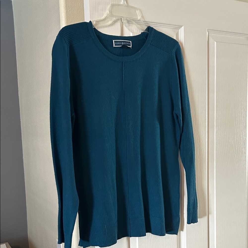 Karen Scott Women's Deep Blue Long Sleeve Top